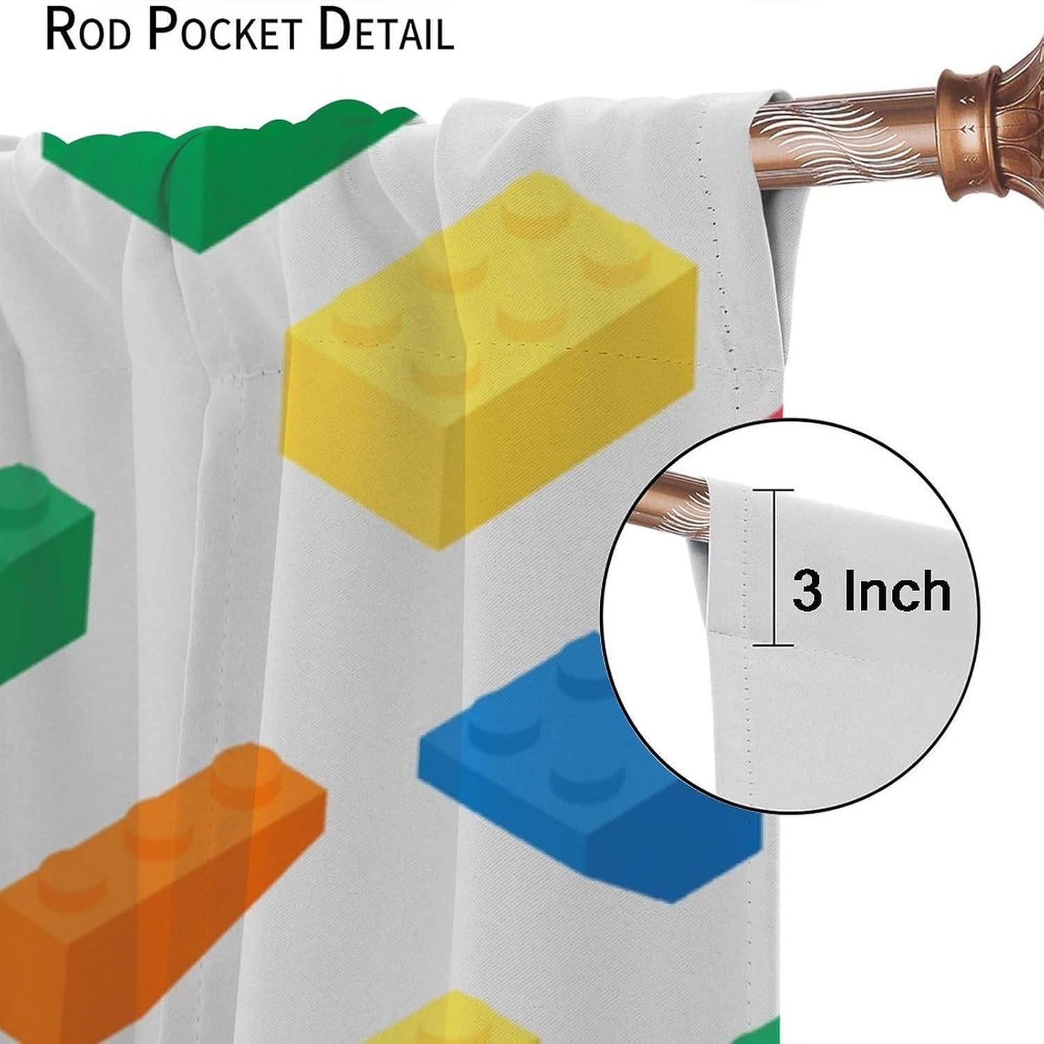Kids Building Blocks Curtains, - Baby Nursery Curtains ulasan dan harga