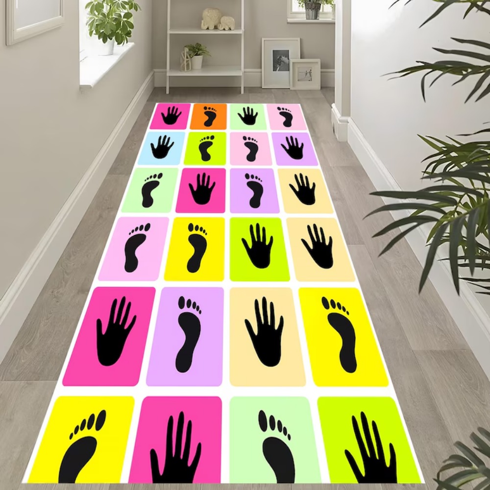 Handprint Foot Print Game Runn - Baby Nursery Rug ulasan dan harga