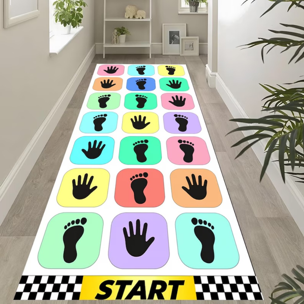 Handprint Foot Print Game Runn - Baby Nursery Rug ulasan dan harga