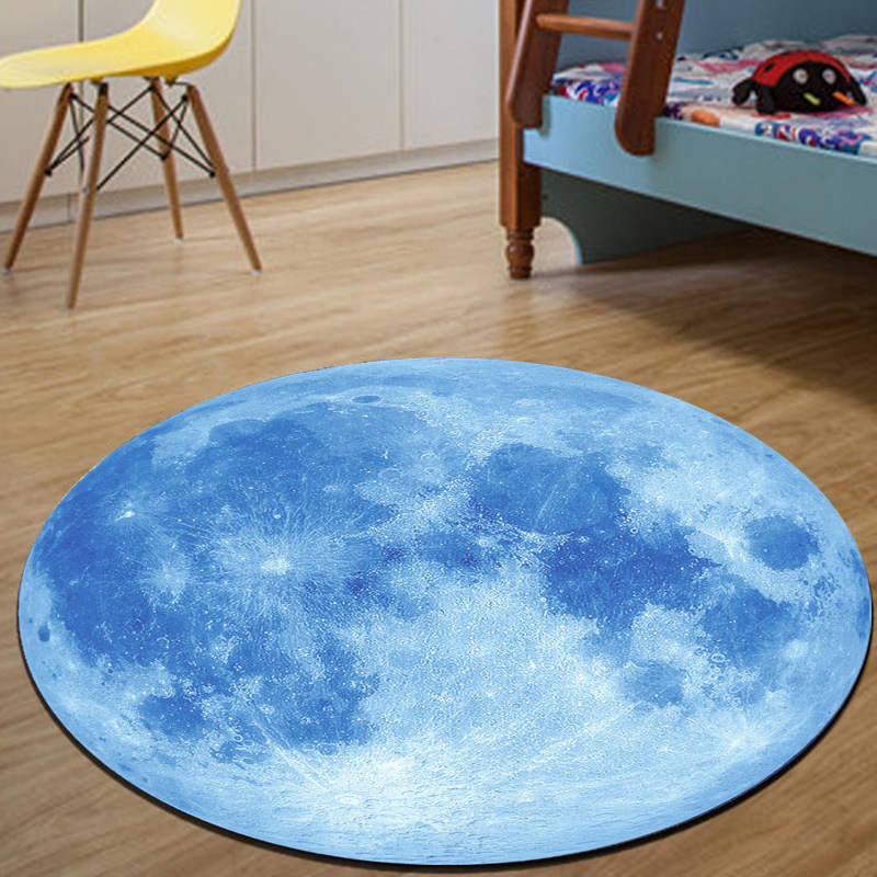 Realistic Blue Full Moon Print - Soft Rug Nursery ulasan dan harga