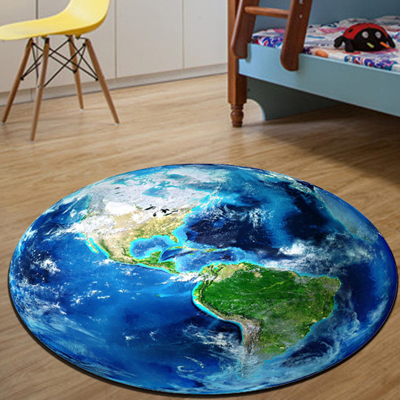 Realistic Blue Full Moon Print - Soft Rug Nursery ulasan dan harga