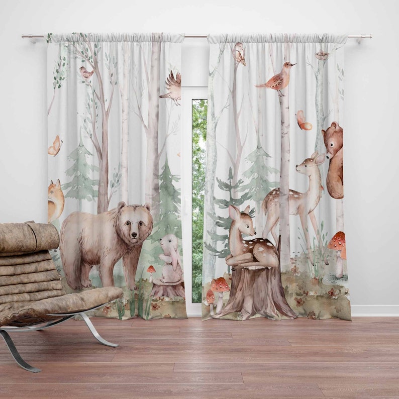 Forest Animals Curtains Kids N - Baby Nursery Curtains ulasan dan harga