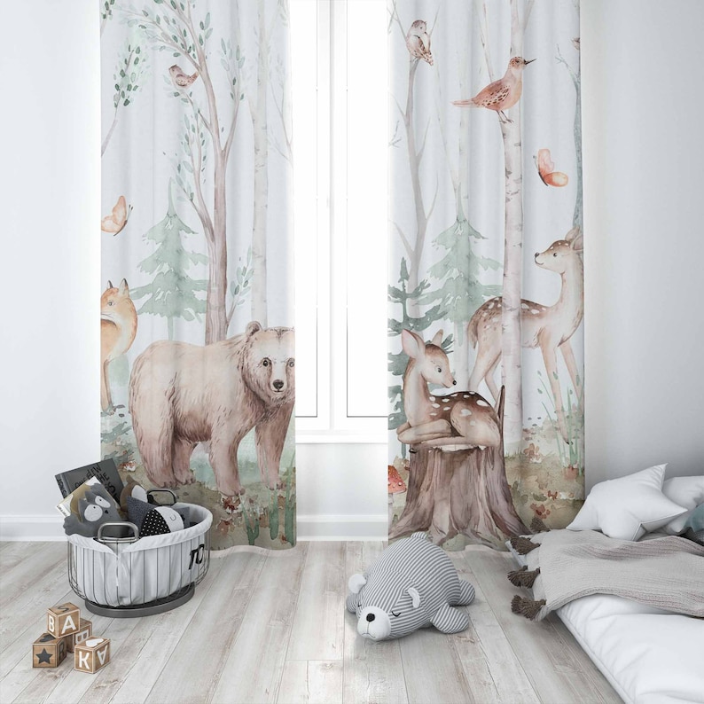 Forest Animals Curtains Kids N - Baby Nursery Curtains ulasan dan harga