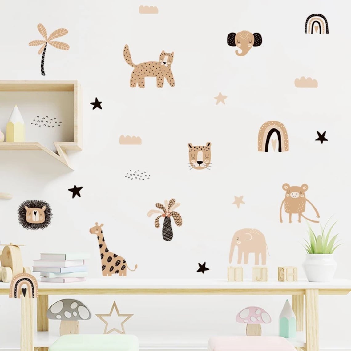 Boho Cartoon Rainbows Star Cut - Baby Nursery Decor Boy ulasan dan harga