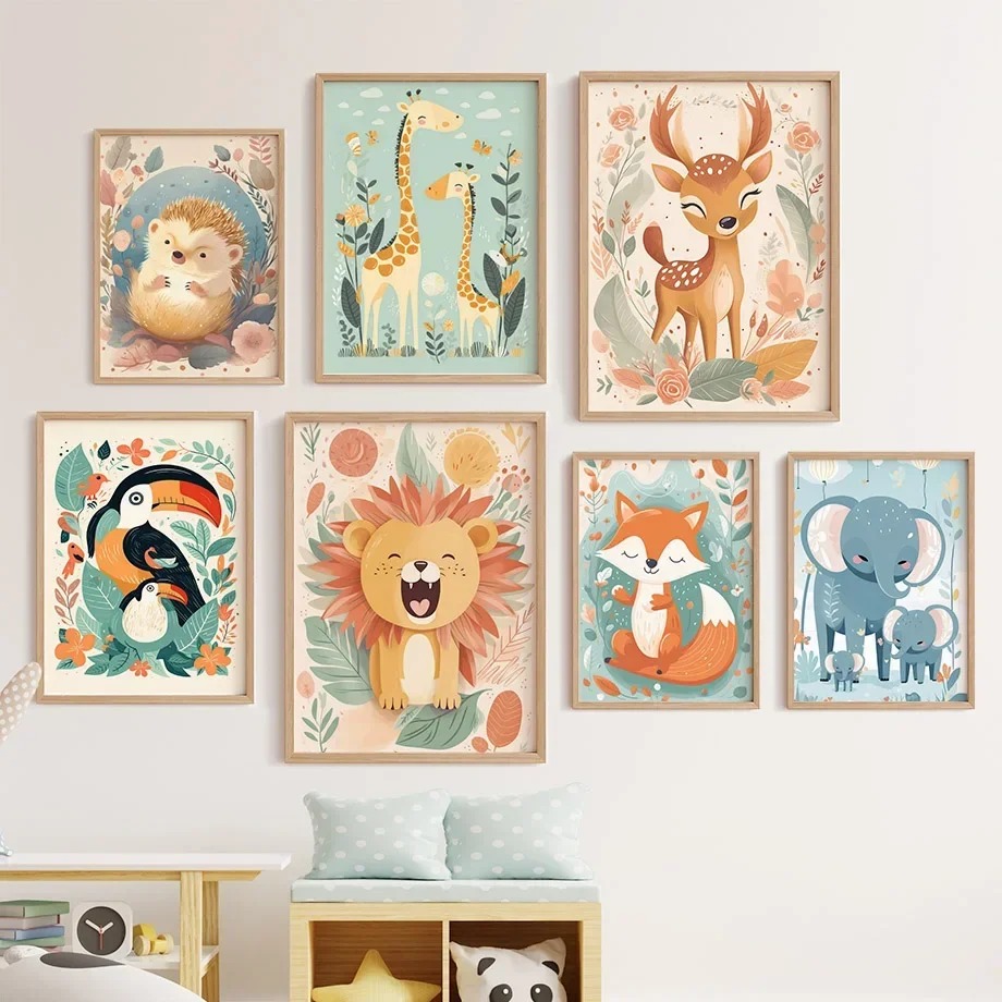 Lion Deer Giraffe Toucan Fox H - Baby Nursery Giraffe ulasan dan harga